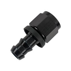 Fitting, Hose End, Socketless, Straight, -8 AN Hose to Female -8 AN, Aluminum, Black Anodized, Each