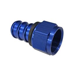 Fitting, Hose End, Socketless, Straight, -16 AN Hose to Female -16 AN, Aluminum, Red/Blue Anodized, Each