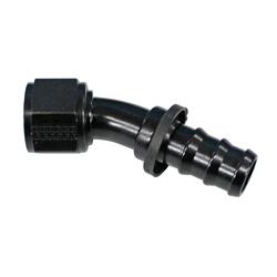 Fitting, Hose End, Socketless, 30 Degree, -12 AN Hose to Female -12 AN, Aluminum, Black Anodized, Each