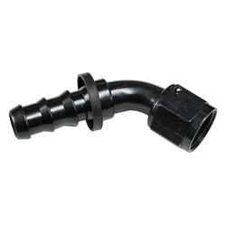 Fitting, Hose End, Socketless, 60 Degree, -10 AN Hose to Female -10 AN, Aluminum, Black Anodized, Each