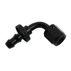 Fitting, Hose End, Socketless, 90 Degree, -4 AN Hose to Female -4 AN, Aluminum, Black Anodized, Each