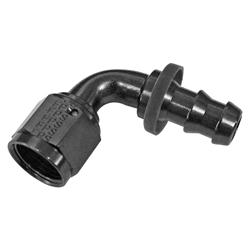 Fitting, Hose End, Socketless, 90 Degree, -6 AN Hose to Female -6 AN, Aluminum, Black Anodized, Each