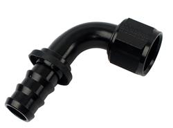 Fitting, Hose End, Socketless, 90 Degree, -12 AN Hose to Female -12 AN, Aluminum, Black Anodized, Each