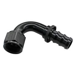 Fitting, Hose End, Socketless, 120 Degree, -12 AN Hose to Female -12 AN, Aluminum, Black Anodized, Each