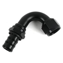 Fitting, Hose End, Socketless, 120 Degree, -16 AN Hose to Female -16 AN, Aluminum, Black Anodized, Each