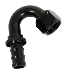 Fitting, Hose End, Socketless, 150 Degree, -12 AN Hose to Female -12 AN, Aluminum, Black Anodized, Each