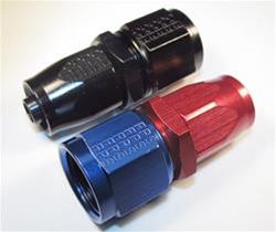 Fitting, Hose End, Reusable, Straight, -8 AN Hose to Female -6 AN, Aluminum, Red/Blue Anodized