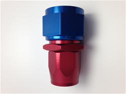 Fitting, Hose End, Reusable, Straight, -6 AN Hose to Female -8 AN, Aluminum, Red/Blue Anodized, Each