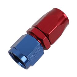 Fitting, Hose End, Reusable, Straight, -8 AN Hose to Female -8 AN, Aluminum, Red/Blue Anodized, Each