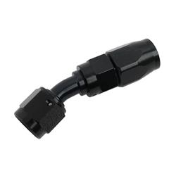 Fitting, Hose End, Reusable, 30 Degree, -6 AN Hose to Female -6 AN, Aluminum, Black Anodized, Each