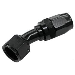 Fitting, Hose End, Reusable, 30 Degree, -10 AN Hose to Female -10 AN, Aluminum, Black Anodized, Each