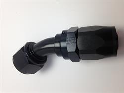 Fitting, Hose End, Reusable, 30 Degree, -12 AN Hose to Female -10 AN, Aluminum, Black Anodized, Each