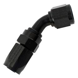 Fitting, Hose End, Reusable, 45 Degree, -8 AN Hose to Female -8 AN, Aluminum, Black Anodized, Each