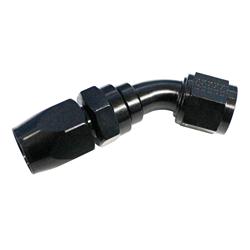 Fitting, Hose End, Reusable, 45 Degree, -10 AN Hose to Female -10 AN, Aluminum, Black Anodized, Each