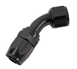 Fitting, Hose End, Reusable, 45 Degree, -12 AN Hose to Female -12 AN, Aluminum, Black Anodized, Each