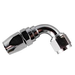 Fitting, Hose End, Reusable, 90 Degree, -12 AN Hose to Female -12 AN, Aluminum, Chrome, Each