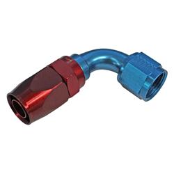 Fitting, Hose End, Reusable, 90 Degree, -10 AN Hose to Female -10 AN, Aluminum, Red/Blue Anodized, Each