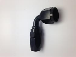 Fitting, Hose End, Reusable, 90 Degree, -16 AN Hose to Female -12 AN, Aluminum, Black Anodized, Each