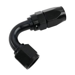 Fitting, Hose End, Reusable, 120 Degree, -8 AN Hose to Female -8 AN, Aluminum, Black Anodized, Each