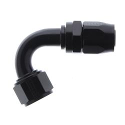 Fitting, Hose End, Reusable, 120 Degree, -12 AN Hose to Female -12 AN, Aluminum, Black Anodized, Each