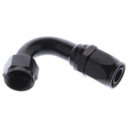 Fitting, Hose End, Reusable, 120 Degree, -16 AN Hose to Female -16 AN, Aluminum, Black Anodized, Each