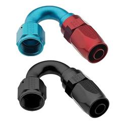 Fitting, Hose End, Reusable, 150 Degree, -4 AN Hose to Female -4 AN, Aluminum, Black Anodized, Each