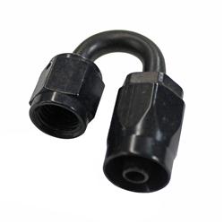Fitting, Hose End, Reusable, 180 Degree, -4 AN Hose to Female -4 AN, Aluminum, Black Anodized, Each