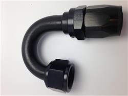 Fitting, Hose End, Reusable, 180 Degree, -8 AN Hose to Female -6 AN, Aluminum, Black Anodized, Each