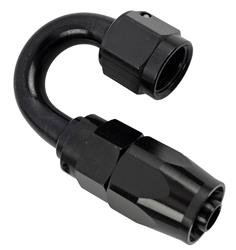 Fitting, Hose End, Reusable, 180 Degree, -6 AN Hose to Female -6 AN, Aluminum, Black Anodized, Each