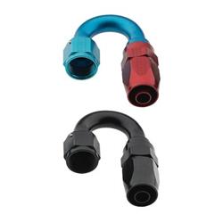 Fitting, Hose End, Reusable, 180 Degree, -16 AN Hose to Female -16 AN, Aluminum, Black Anodized, Each