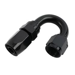 Fitting, Hose End, Reusable, 180 Degree, -8 AN Hose to Female -8 AN, Aluminum, Black Anodized, Each