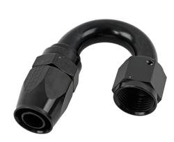 Fitting, Hose End, Reusable, 180 Degree, -10 AN Hose to Female -10 AN, Aluminum, Black Anodized, Each