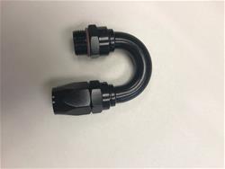 #12 MALE RAD. FITTING X 180 PRO-FLOW HOSE END BLACK