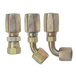 Fitting, Hose End, Power Steering, Reusable, 45 Degree, -8 AN Hose to Female -8 AN, Steel, Zinc, Each