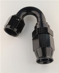 Hose Ends, Race-Rite, PTFE, -10 AN, Reusable Swivel, 150 Degree, Female Threads, Aluminum, Black Anodized, Each
