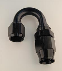 Hose Ends, Race-Rite, PTFE, -6 AN, Reusable Swivel, 180 Degree, Female Threads, Aluminum, Black Anodized, Each