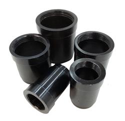 Hose End Component, Race-Rite Crimp-On Hose End Replacement Collar, -12 AN Female Threads, Straight, Aluminum, Black Anodized, Each