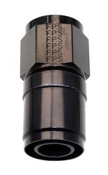 Fitting, Race-Rite Crimp-On Hose End, Straight, Aluminum, Black, -4 AN Hose Barb, -4 AN Female Threads Each