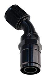 Fitting, Race-Rite, Crimp-On, 60 Degree, Aluminum, Black, -8 AN Hose, -8 AN Female Threads, Each