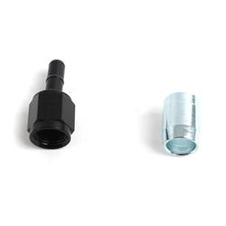 Hose End, Sport-Crimp Series, -4 AN Female Thread, Hose Barb, Straight, Aluminum, Red/Blue Anodized, Each