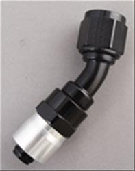 Fitting, Sport-Crimp Series Race Hose End, 30 degree, Aluminum, Black, -6 AN Hose Barb, -6 AN Female Threads