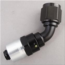 Hose End, Sport-Crimp Series, -4 AN Female Thread, Hose Barb, 45 Degree, Aluminum, Red/Blue Anodized, Each
