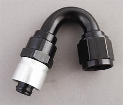 Fitting, Sport-Crimp Series Race Hose End, 150 degree, Aluminum, Black, -10 AN Hose Barb, -10 AN Female Thread