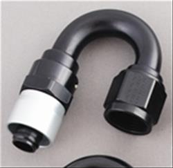 Hose End, Sport-Crimp Series, -8 AN Female Thread, Hose Barb, 180 Degree, Aluminum, Red/Blue Anodized, Each