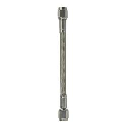 Brake Hose, P.T.F.E, Braided Stainless Steel, Straight, 16 in., -4 AN Female, -4 AN Female, Each
