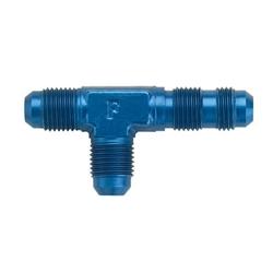 Fitting, Adapter, Bulkhead Run Tee -3 AN Male, Aluminum, Blue Anodized, Each