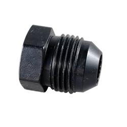 Fittings, External Hex Head Flare Plug, -8 AN, Aluminum, Black Anodized, Each