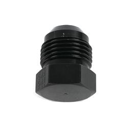 Fitting, External Hex Head Flare Plug, -10 AN, Aluminum, Black Anodized, Male Thread, Fragola Performance, Each