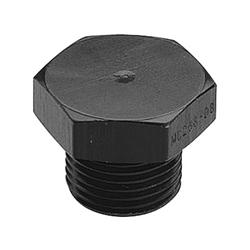 Fittings, External Hex Head, O-Ring Plug, -8 AN, Aluminum, Black Anodized, Each