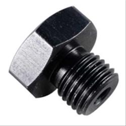 Fitting, Hex Head Port Plug, -6 AN O-Ring, 9/16-18, 1/8 NTP Female Port, Black Anodized, Each